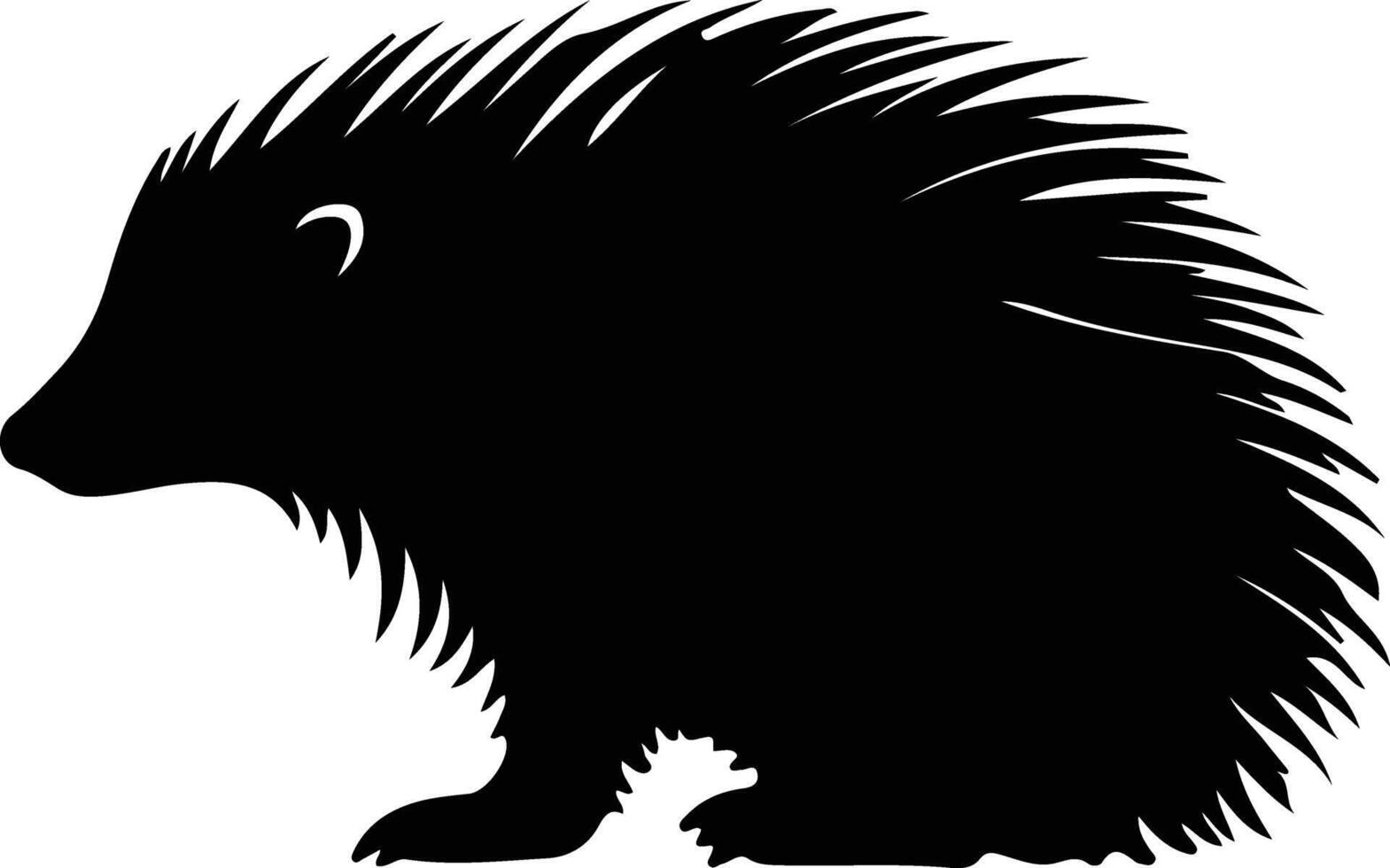 North American porcupine black silhouette vector