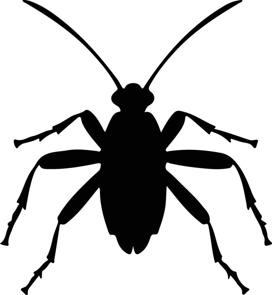 katydid black silhouette vector