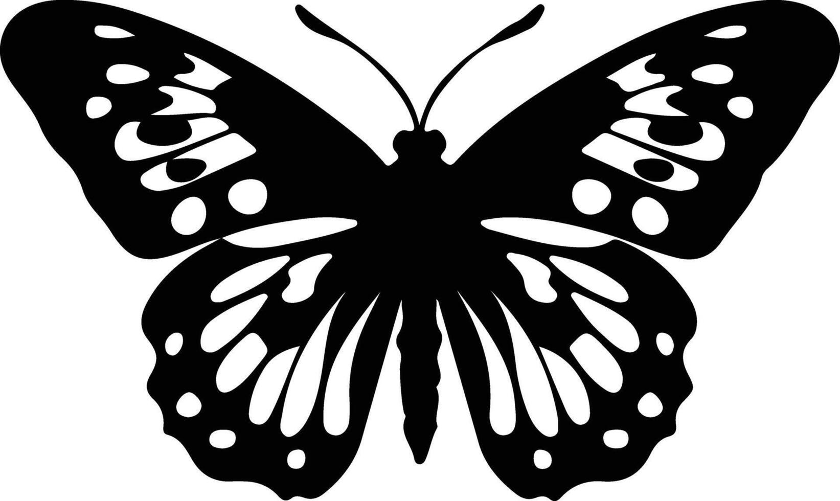 Oregon silverspot butterfly black silhouette vector