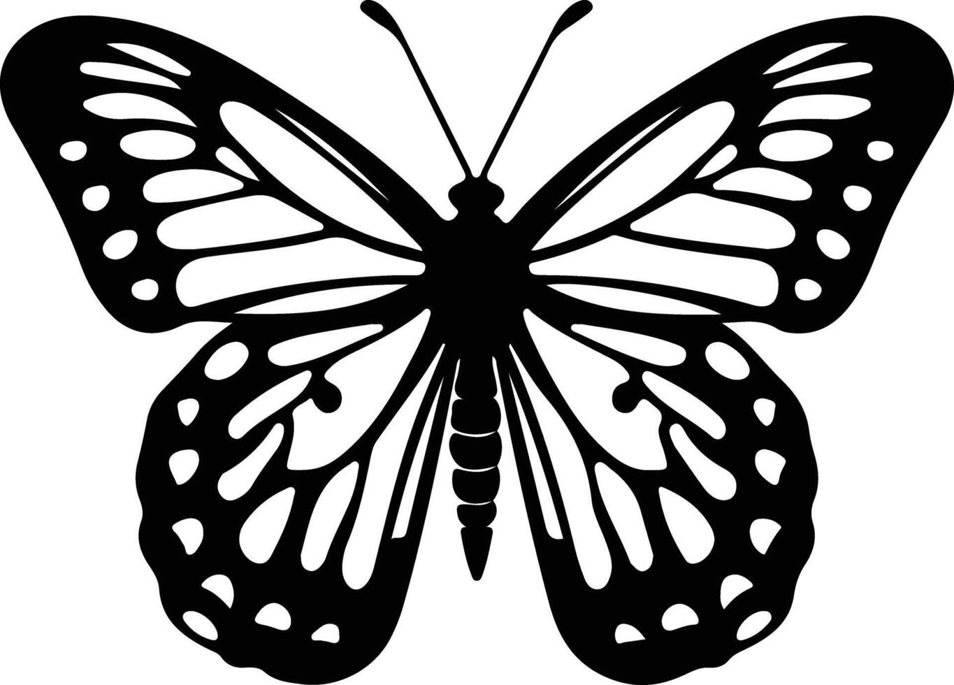 Oregon silverspot butterfly black silhouette vector
