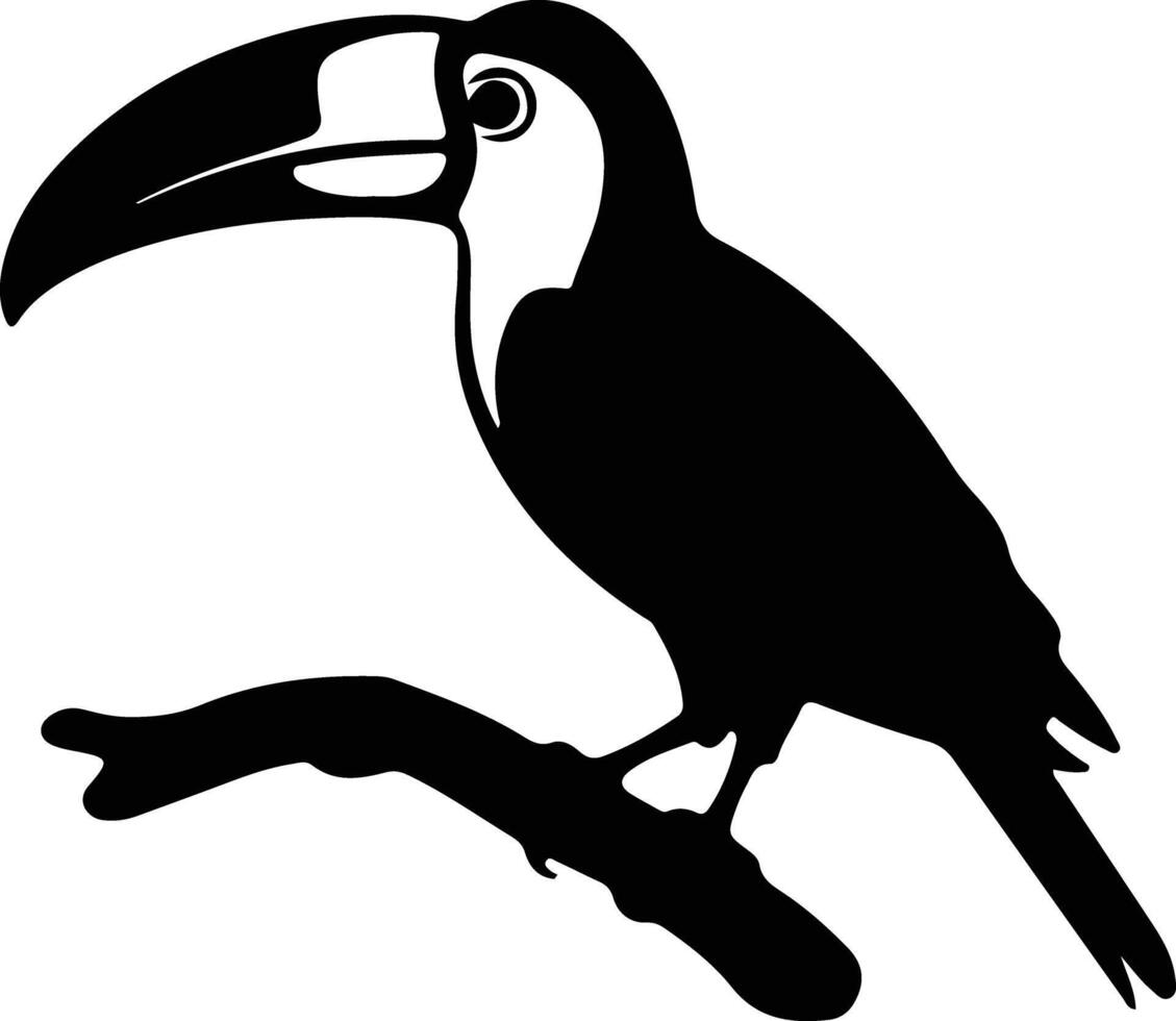 keel-billed toucan black silhouette vector
