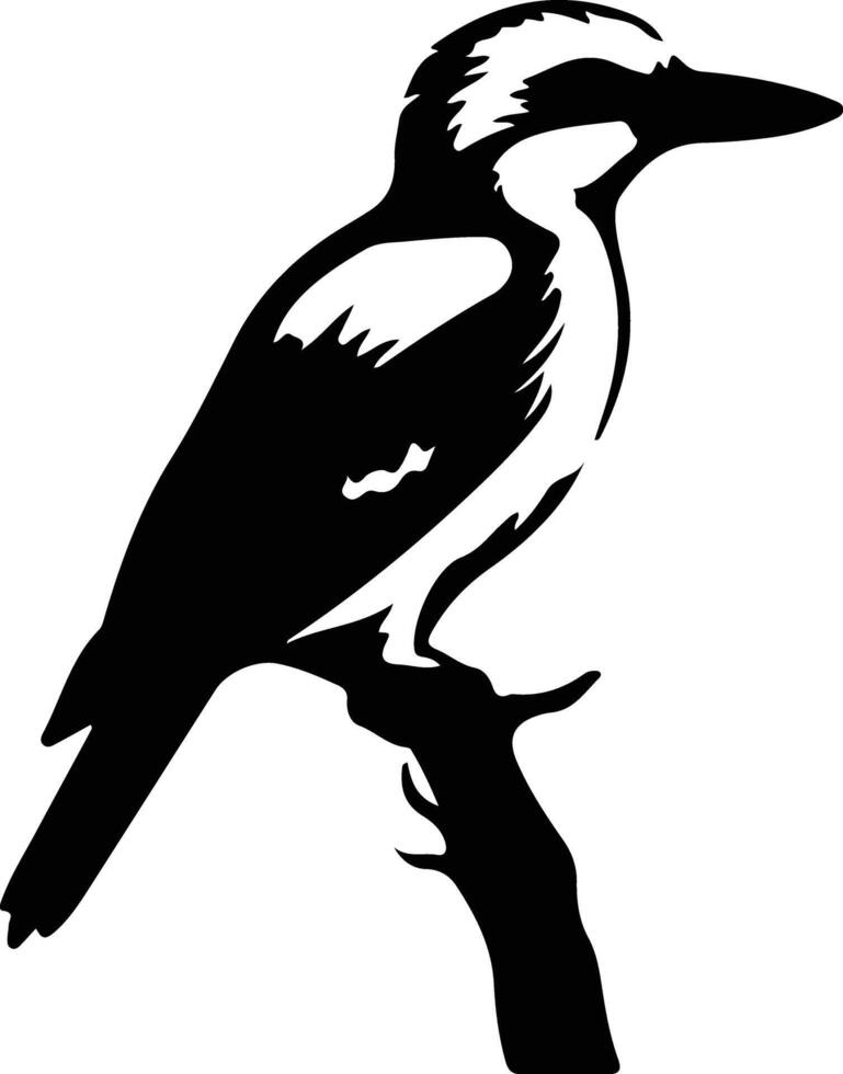 Kookaburra negro silueta vector