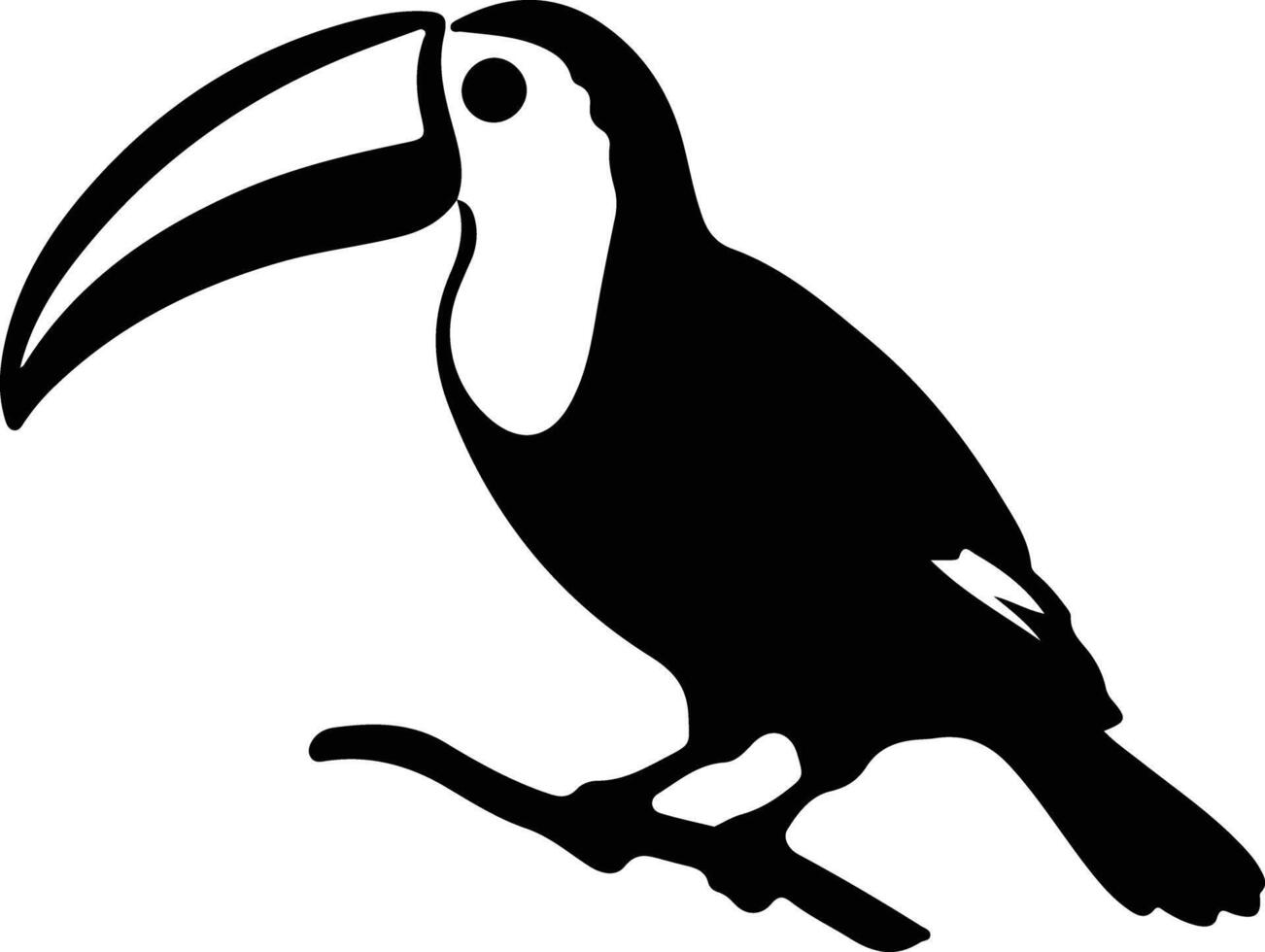 keel-billed toucan black silhouette vector