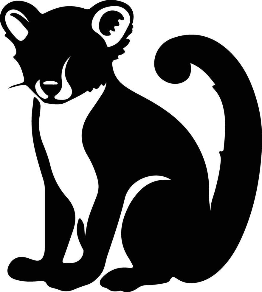 kinkajou black silhouette vector