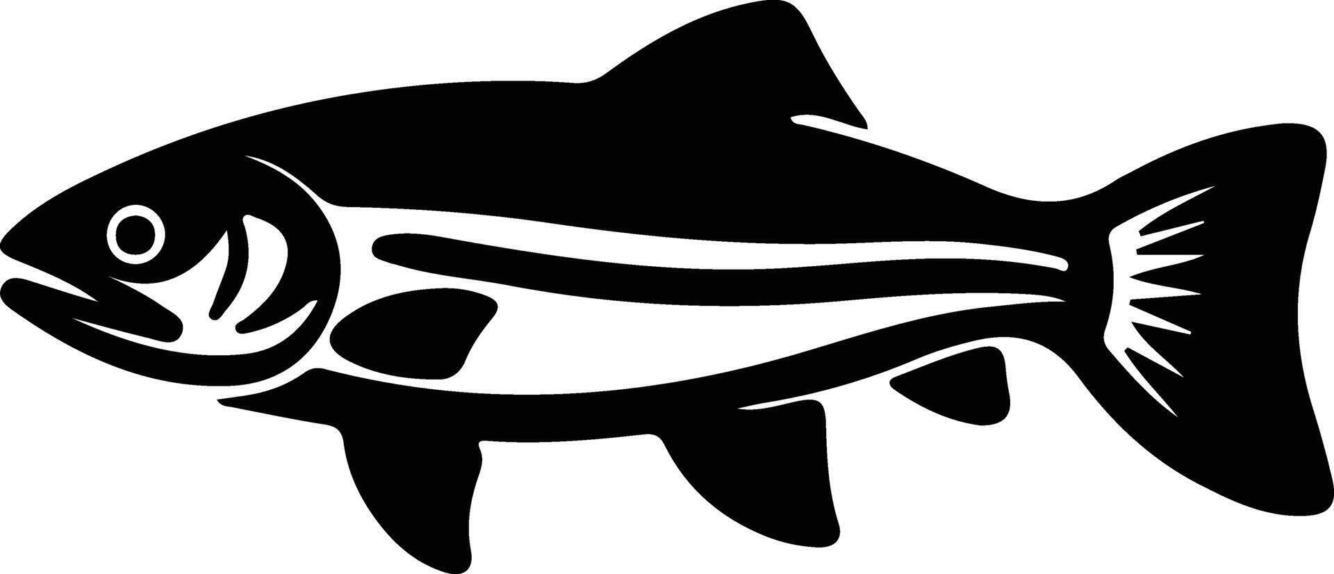 lake trout black silhouette vector