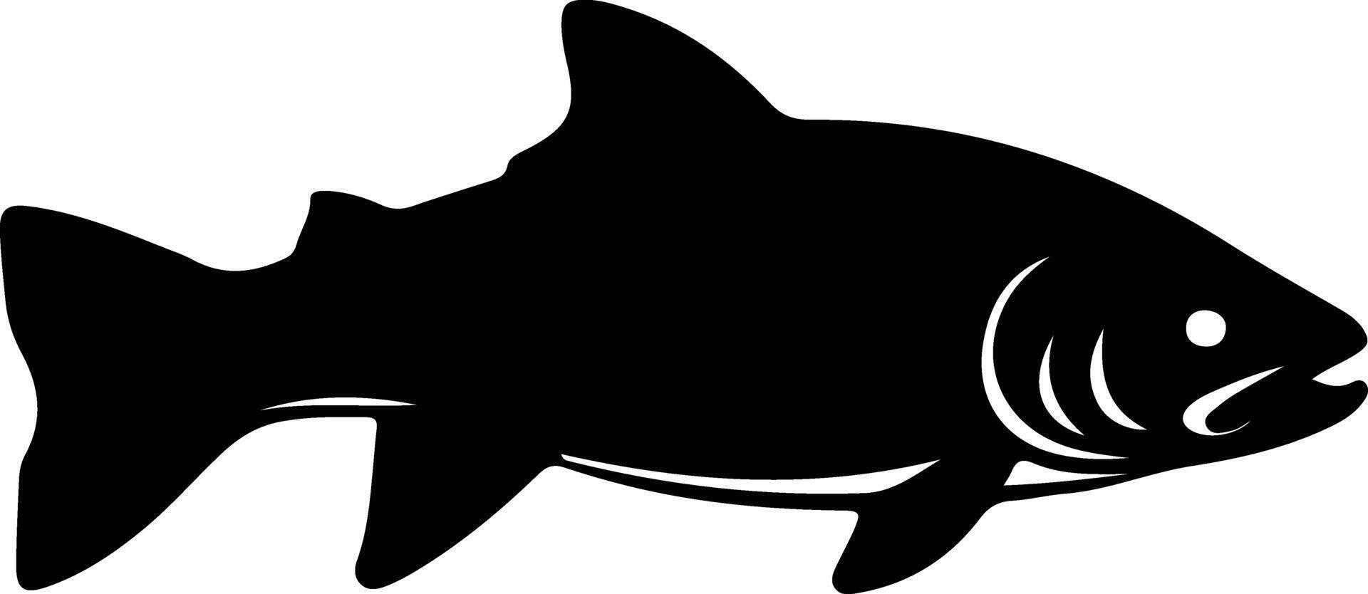 lake trout black silhouette vector