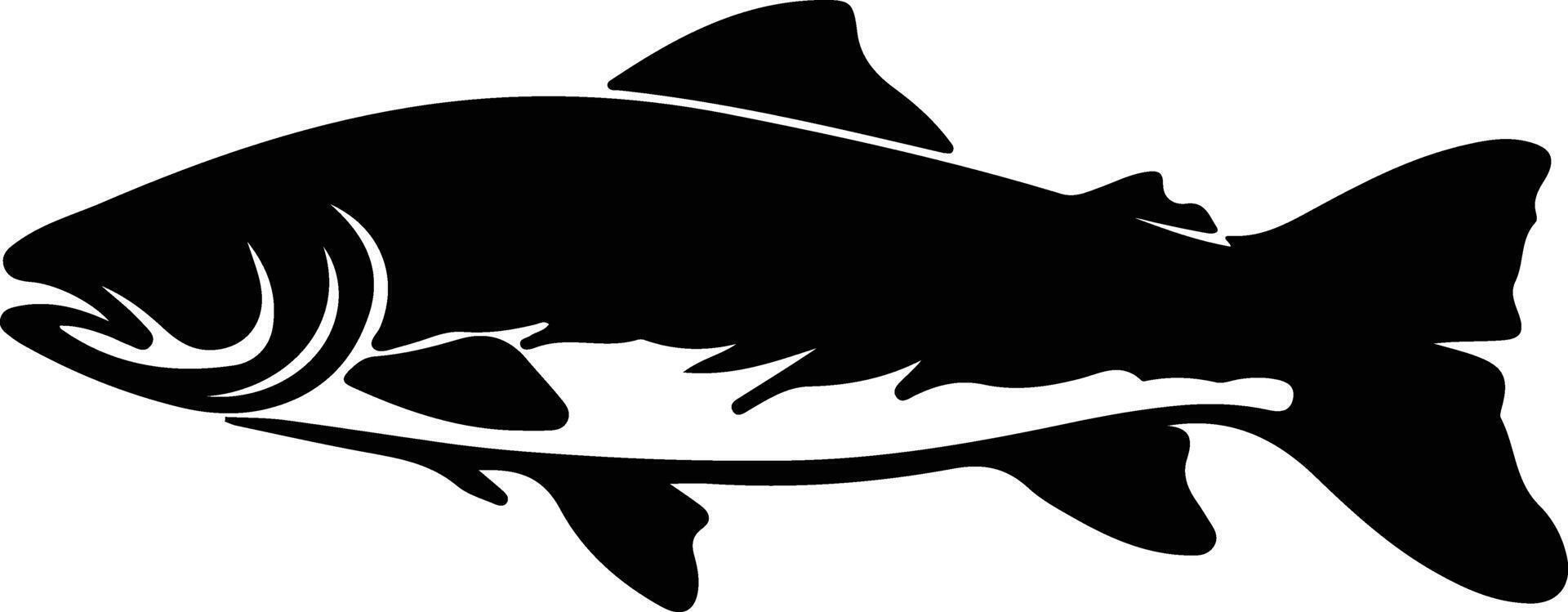 lake trout black silhouette vector