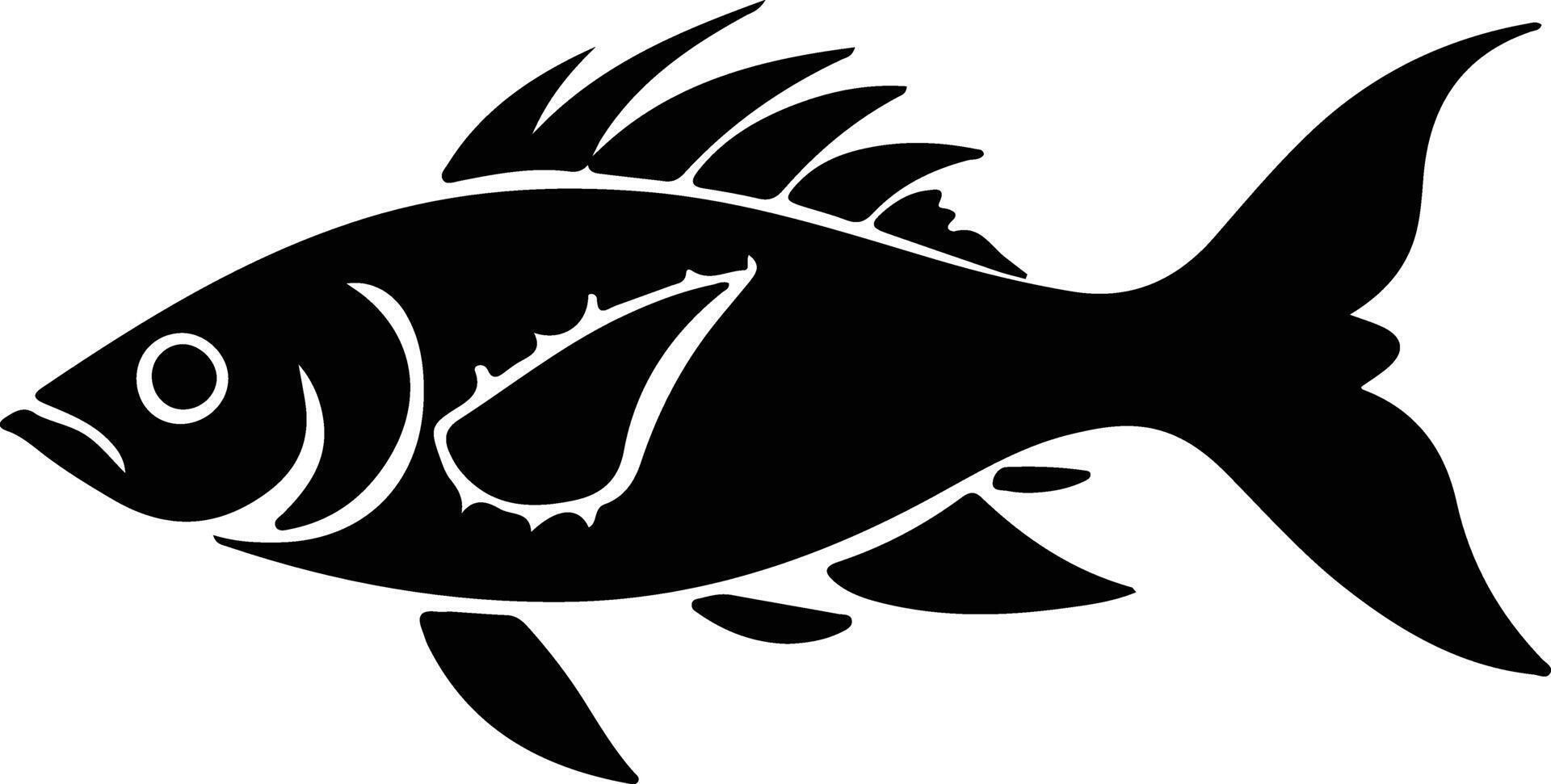 lanternfish black silhouette vector