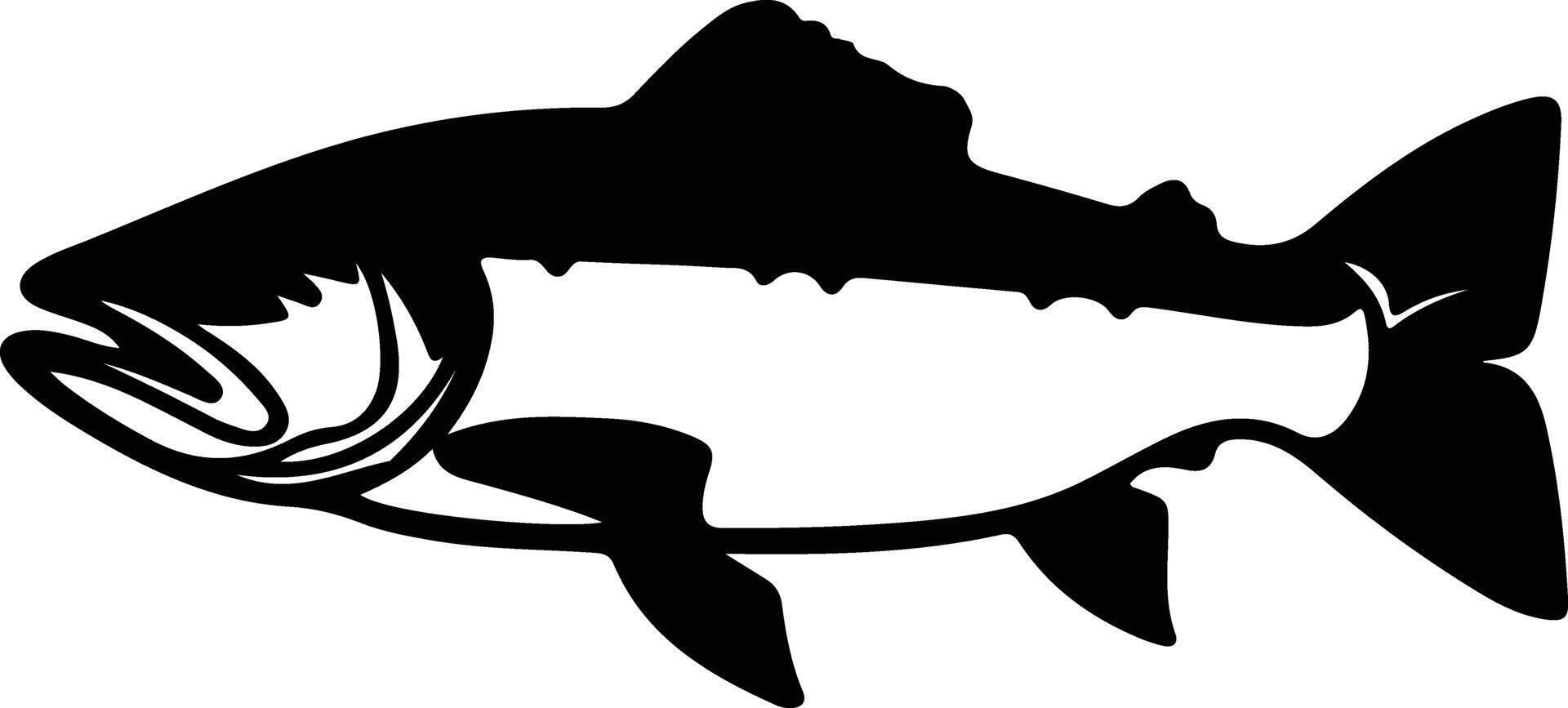 lake trout black silhouette vector