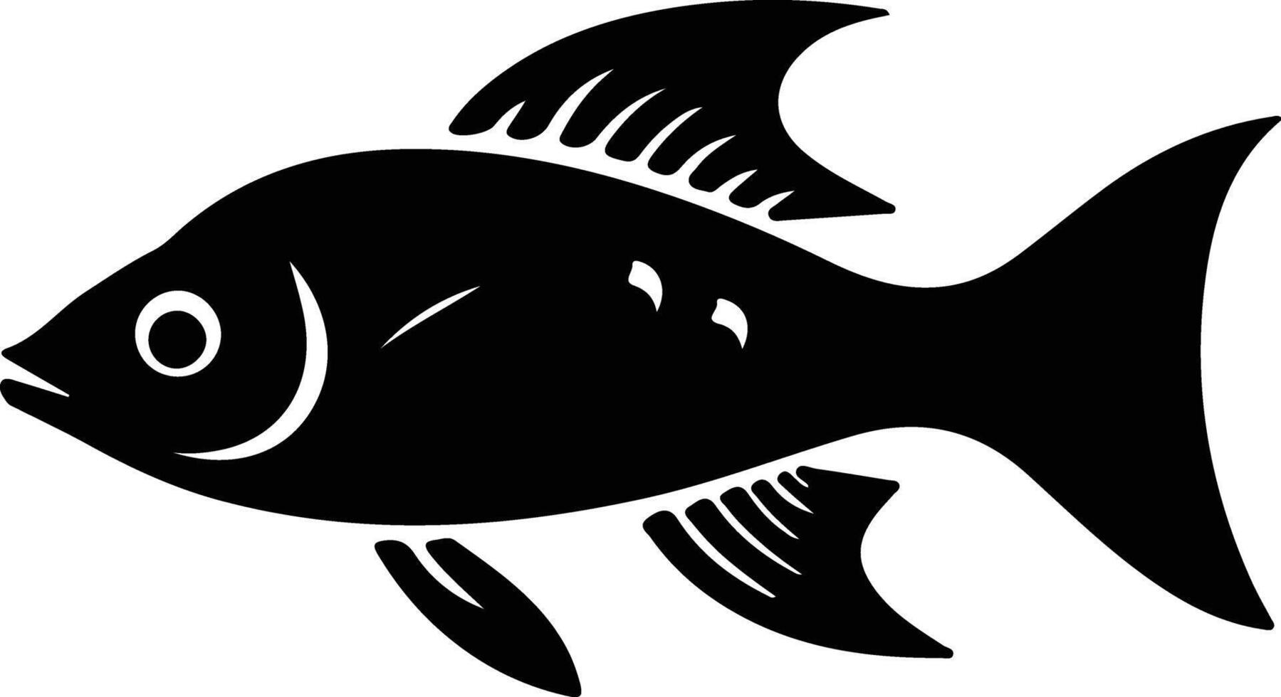 lanternfish black silhouette vector