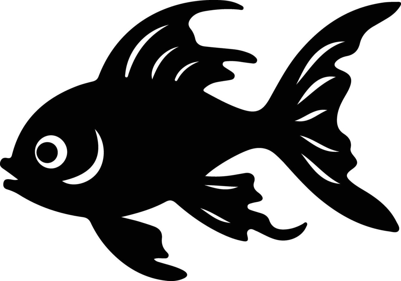 peces linterna negro silueta vector