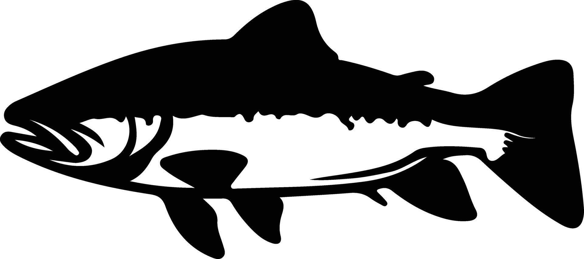 lake trout black silhouette vector