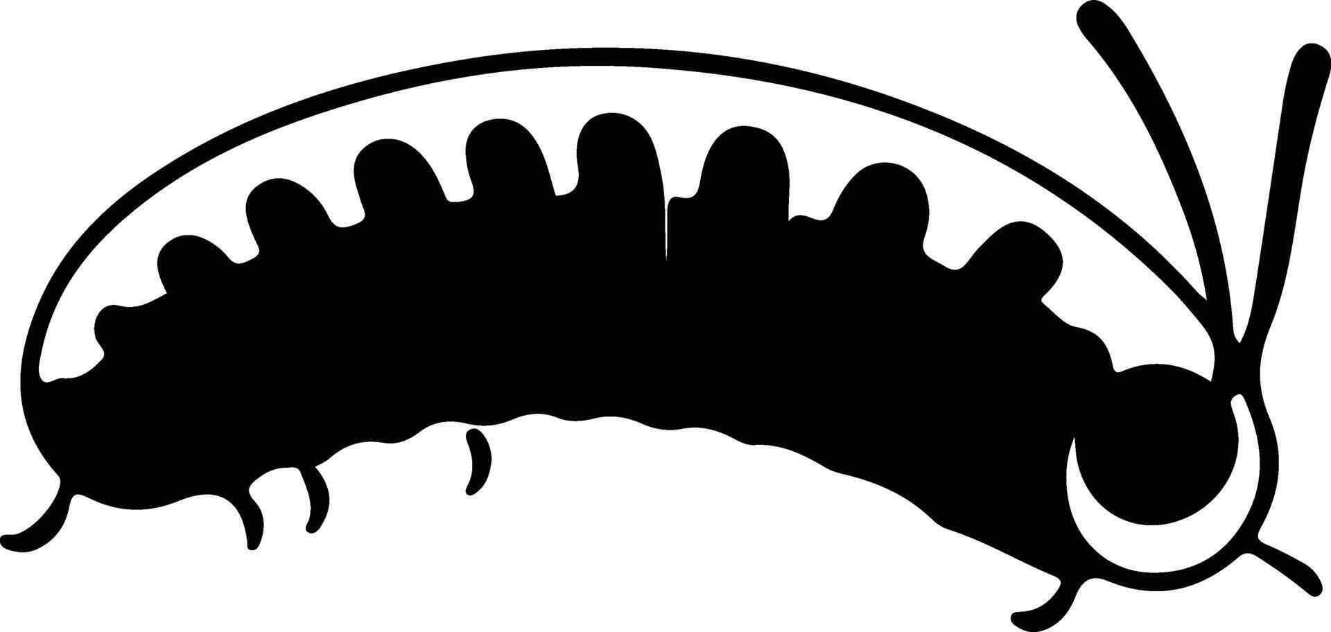 larva black silhouette vector