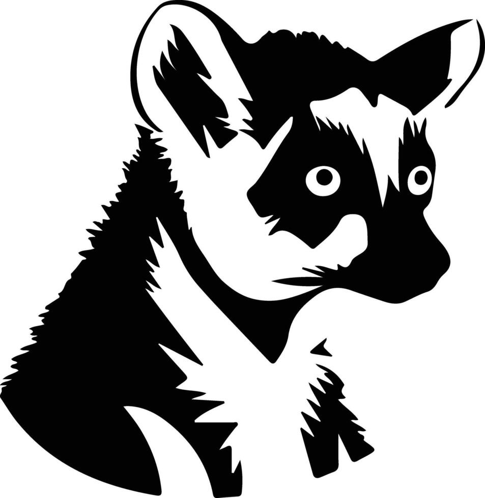 lemur black silhouette vector