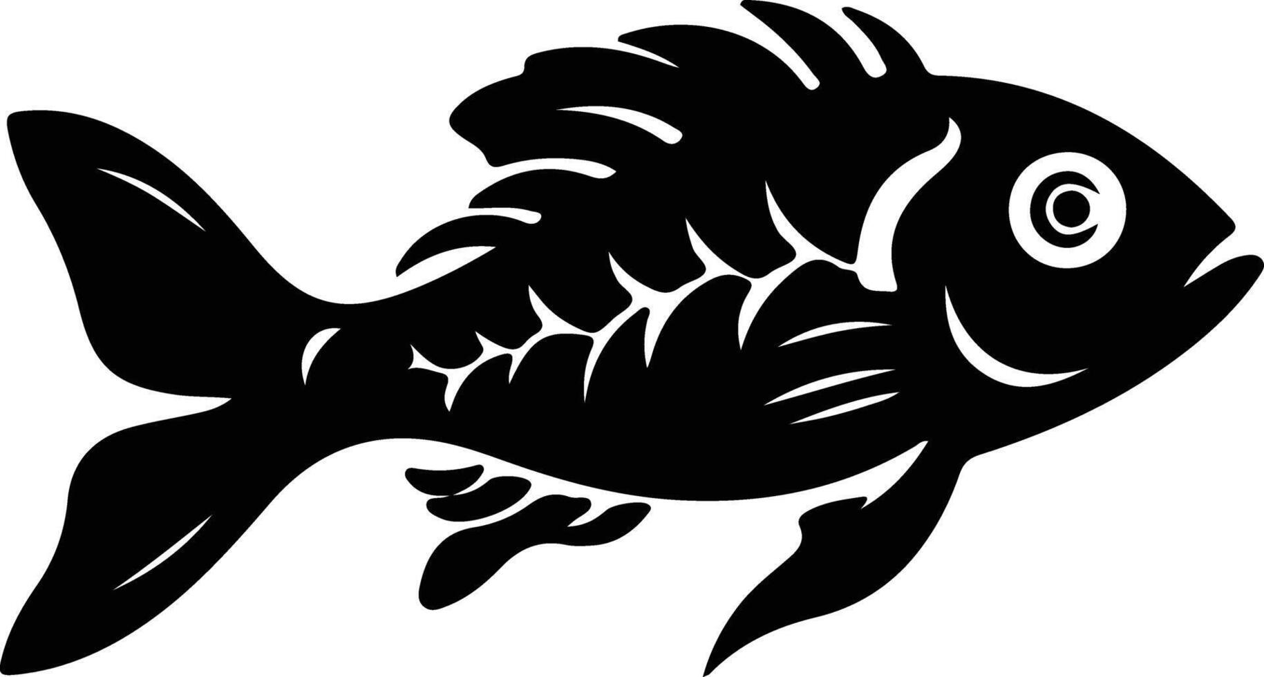 lanternfish black silhouette vector