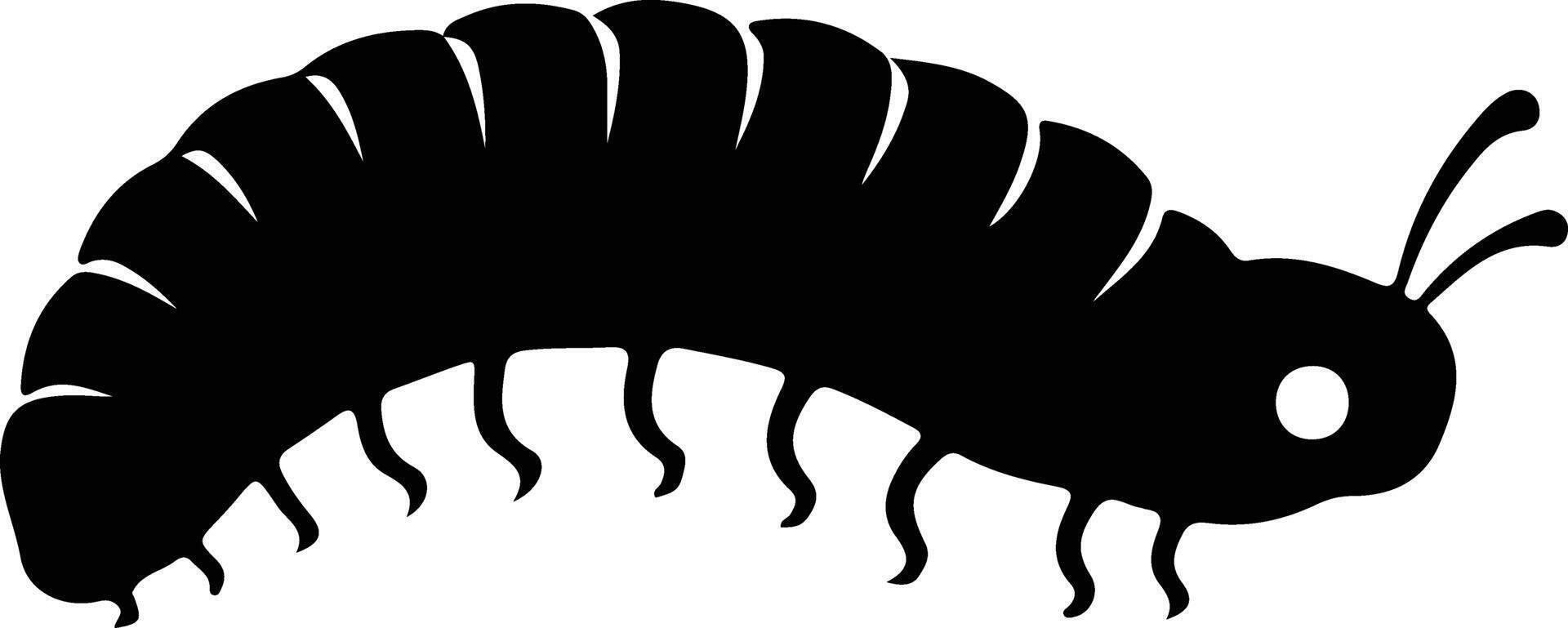 larva black silhouette vector