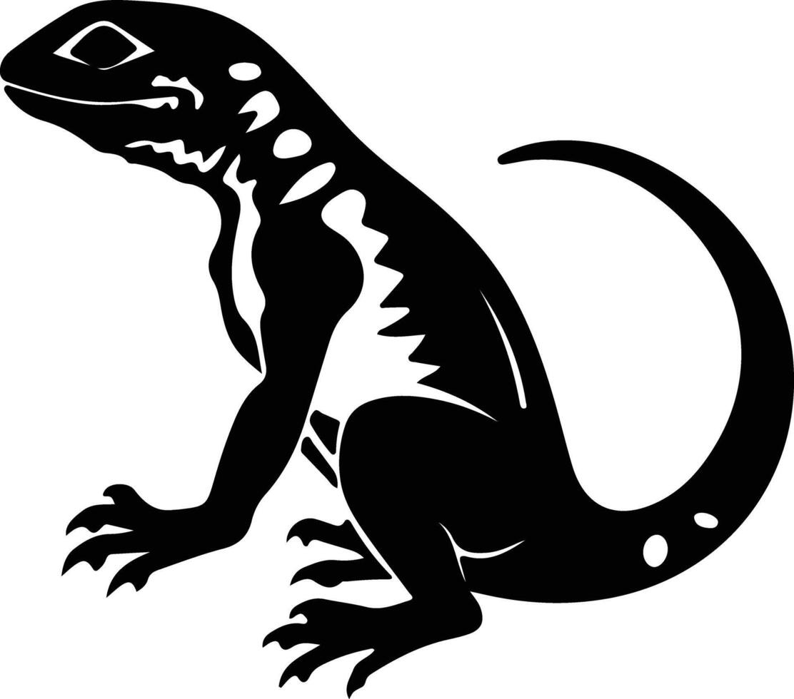 lizard black silhouette vector