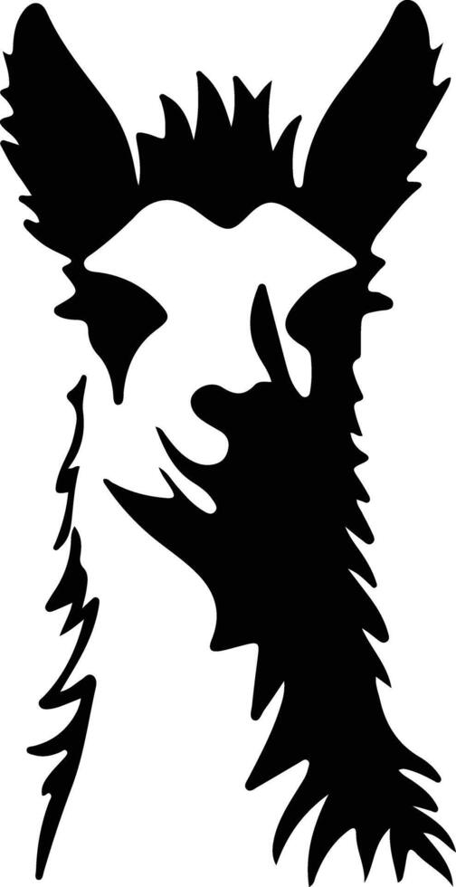 llama black silhouette vector