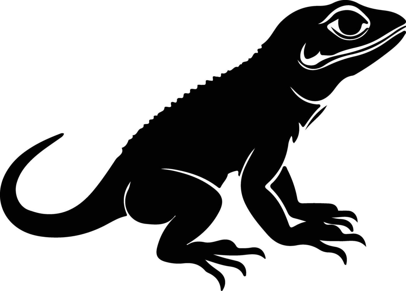 lizard black silhouette vector