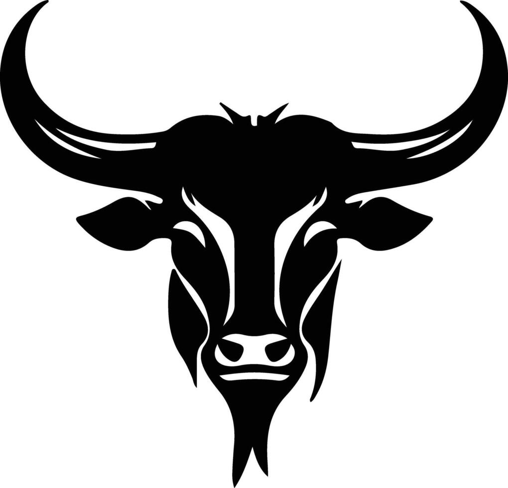 longhorn black silhouette vector