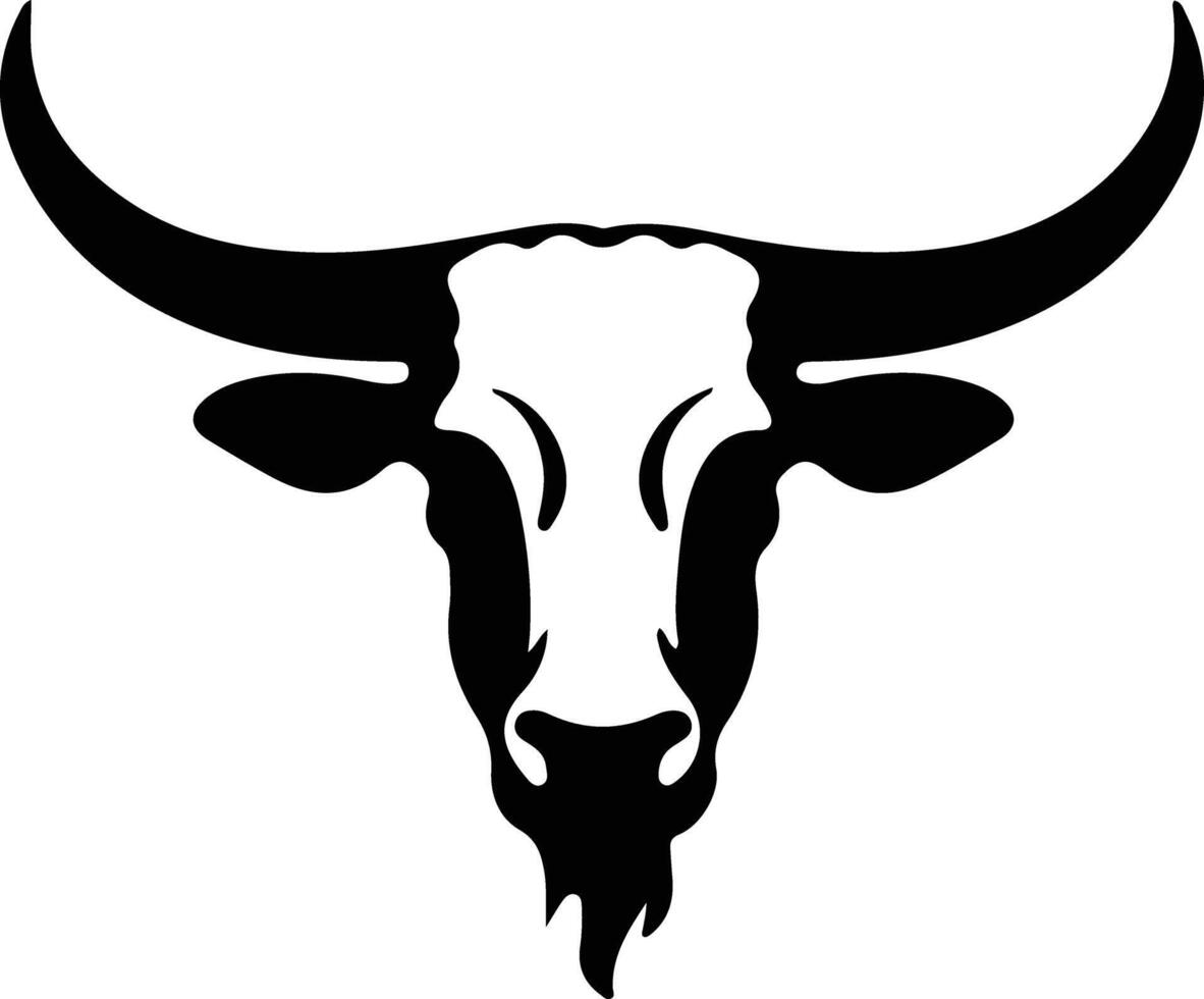 longhorn black silhouette vector