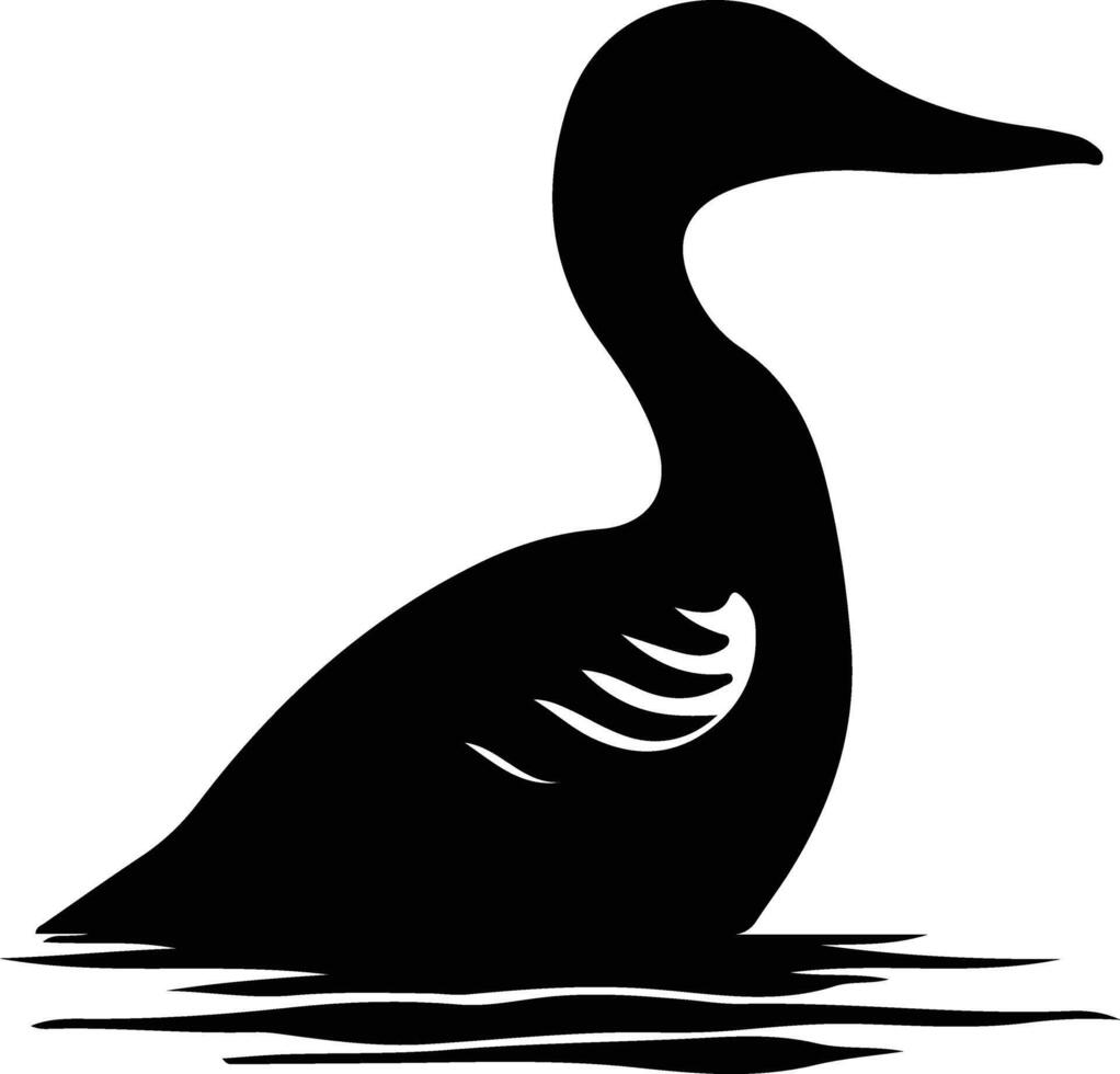 loon black silhouette vector