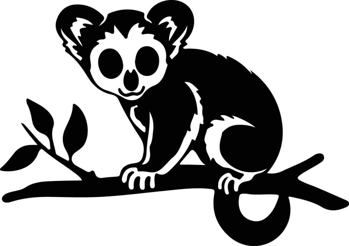 loris black silhouette vector