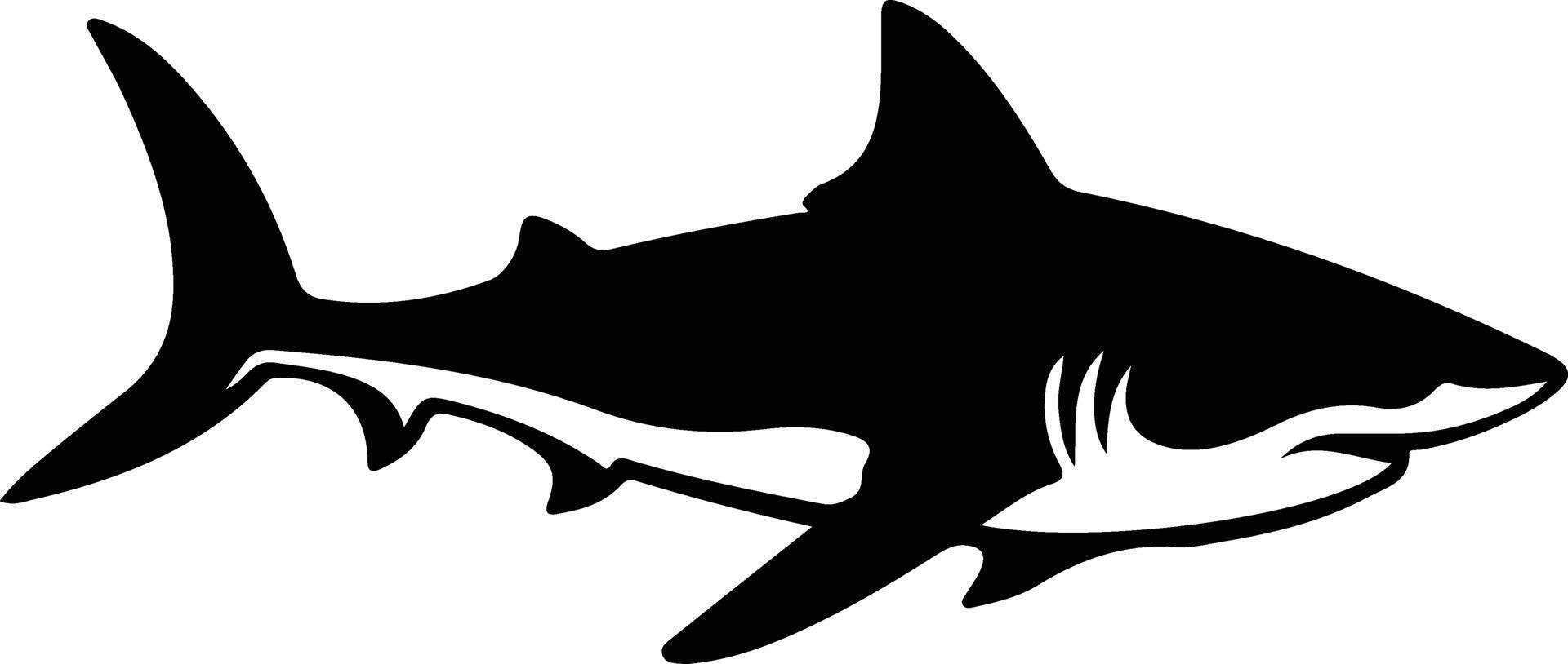 luminous shark black silhouette vector