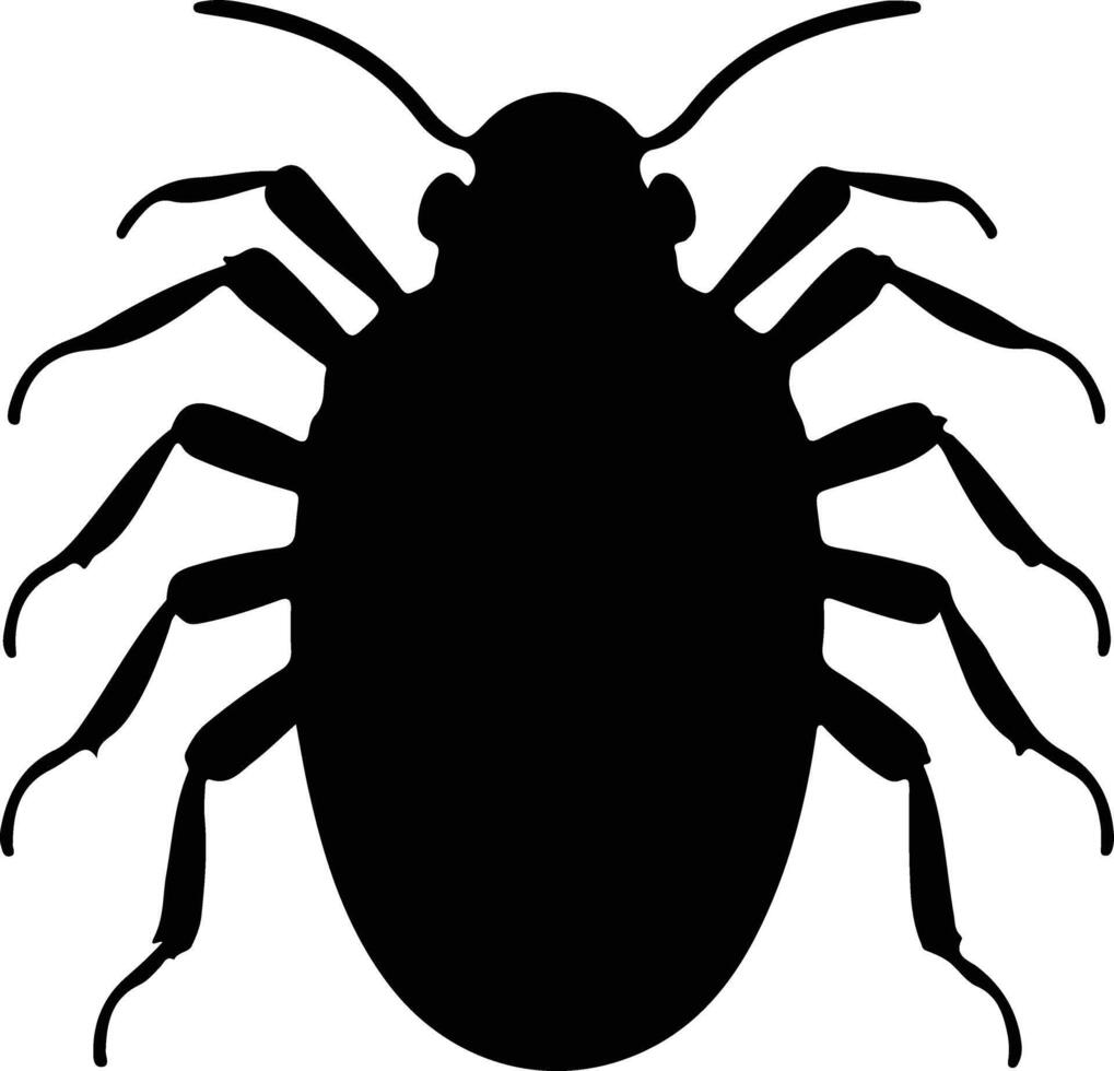 piojo negro silueta vector