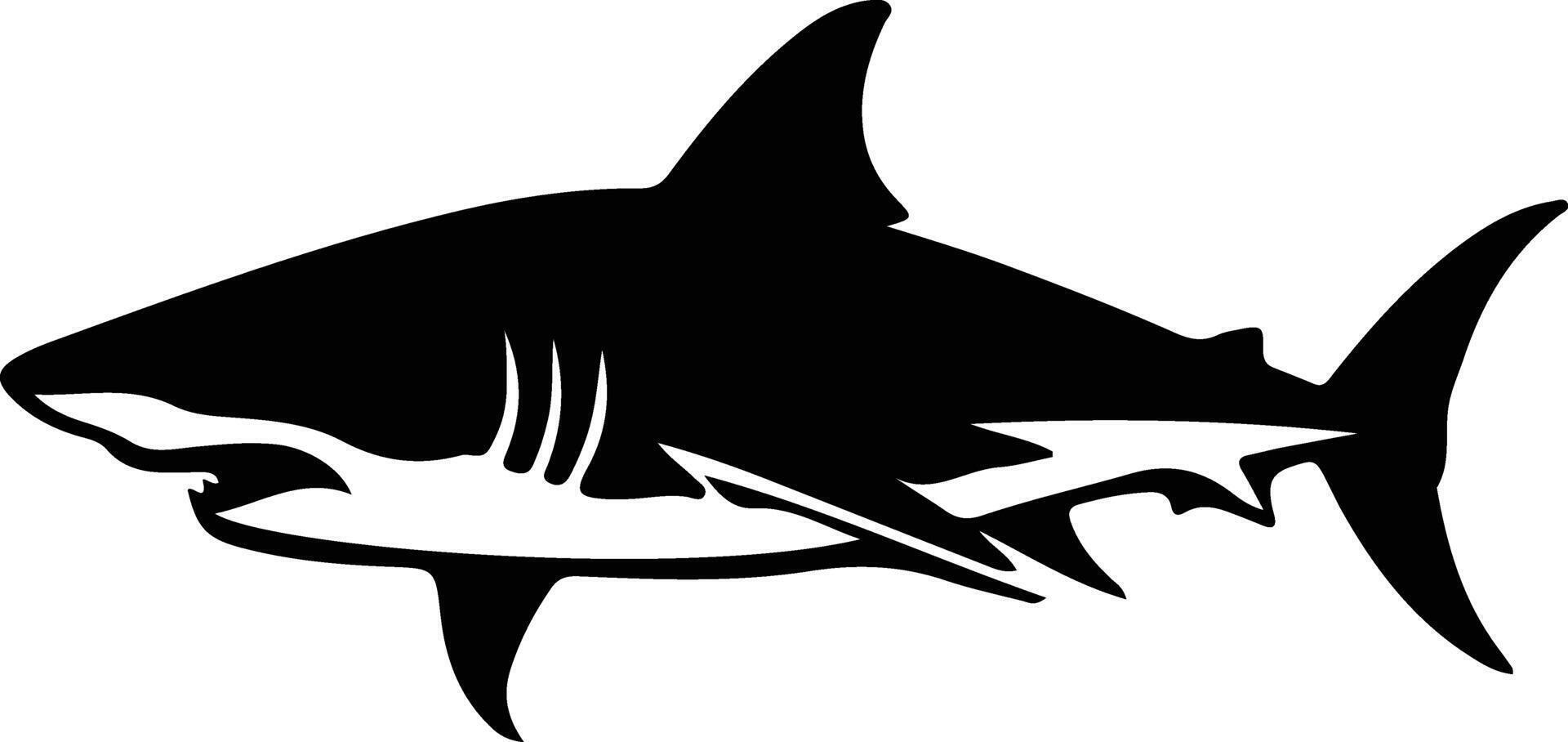 luminous shark black silhouette vector