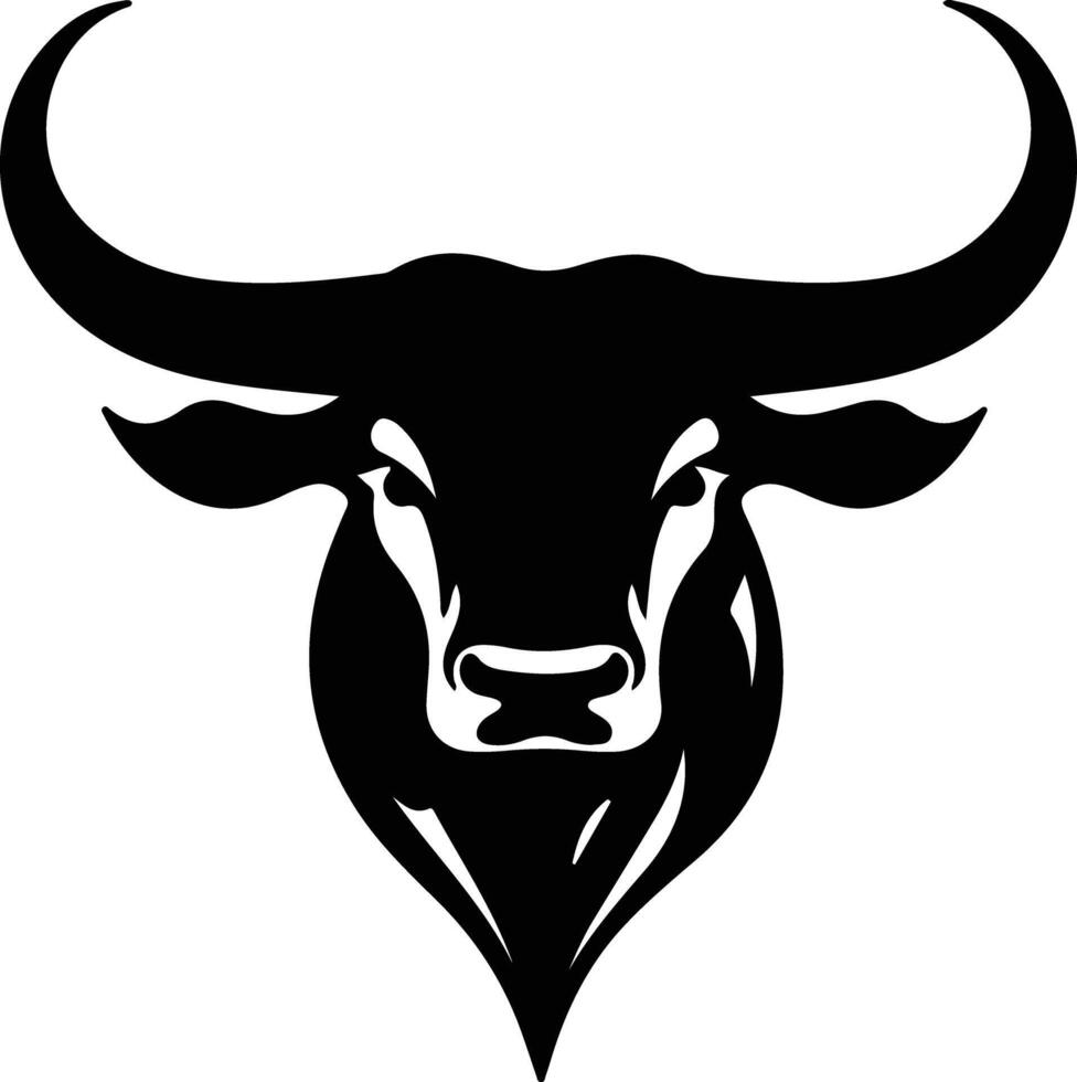 longhorn black silhouette vector