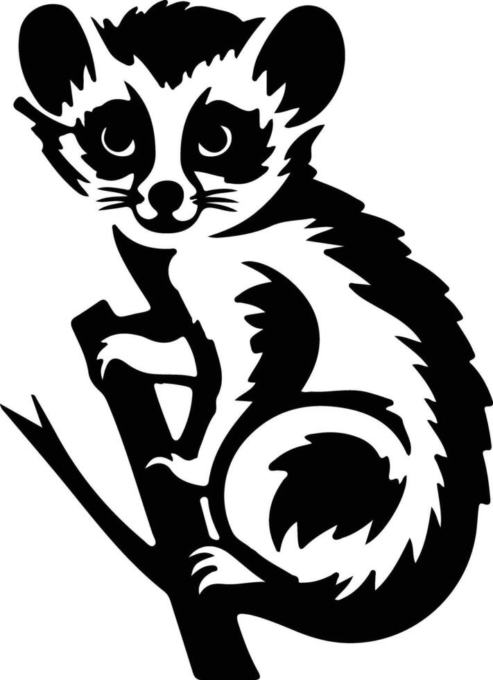 loris black silhouette vector
