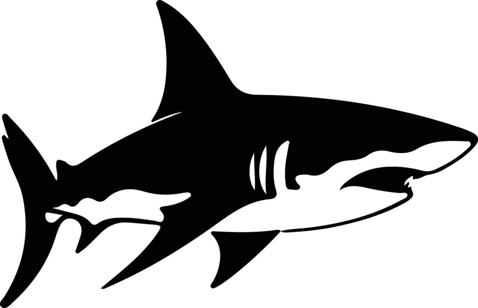 luminous shark black silhouette vector