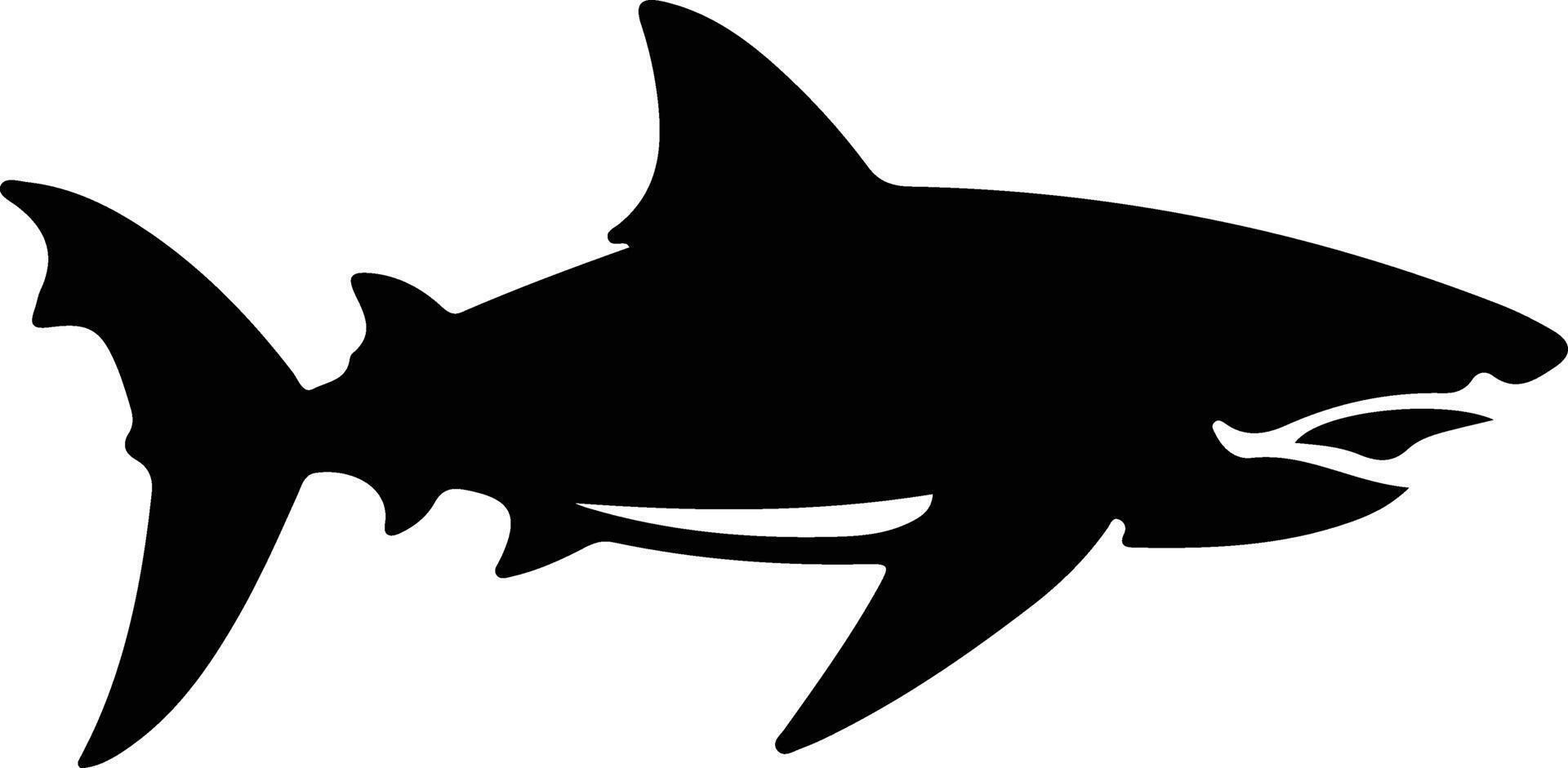 luminous shark black silhouette vector