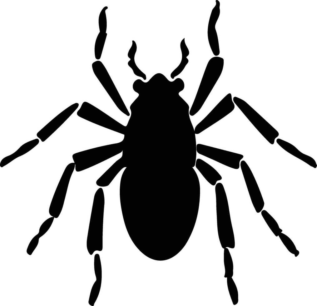 piojo negro silueta vector