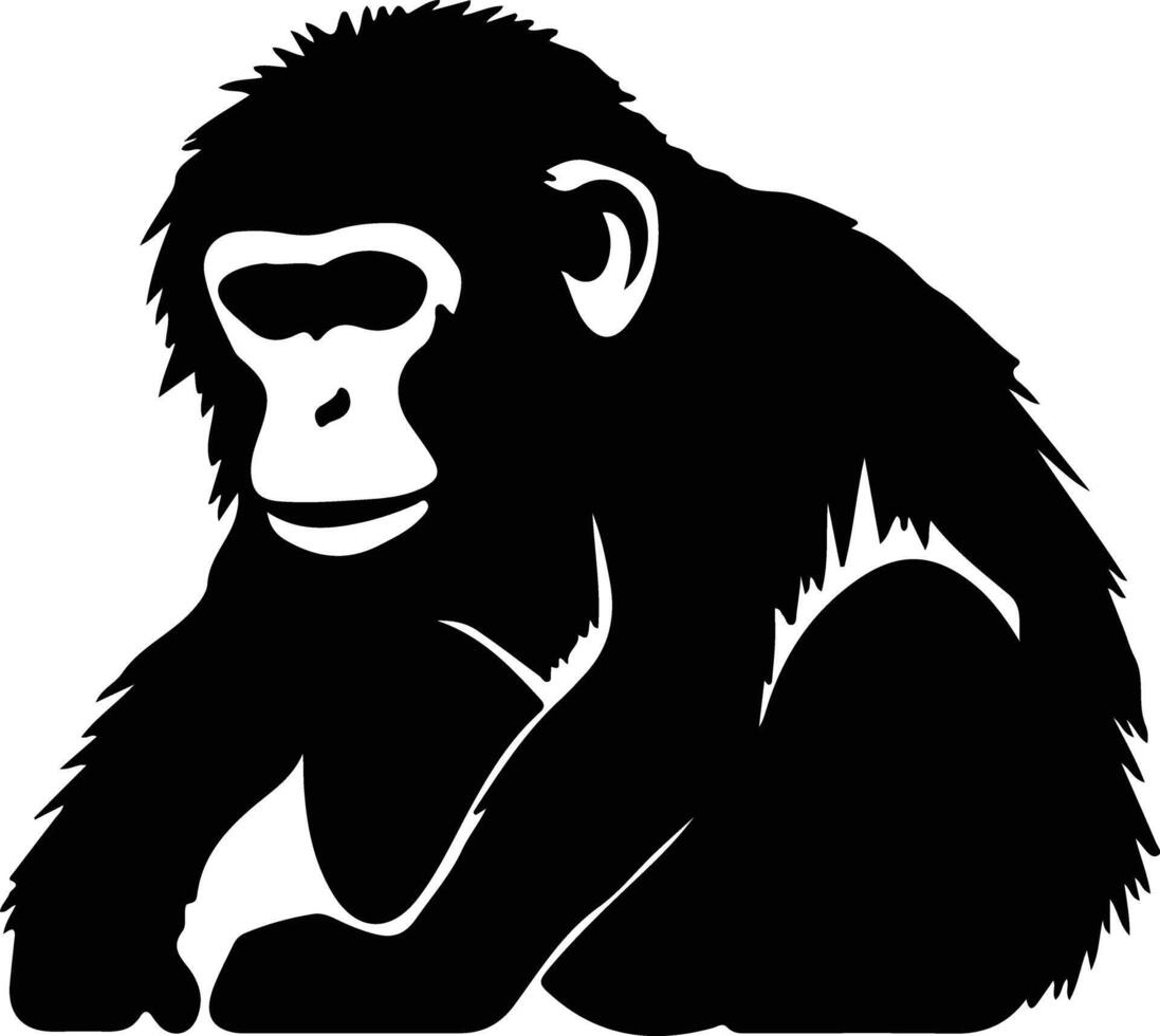 macaco negro silueta vector