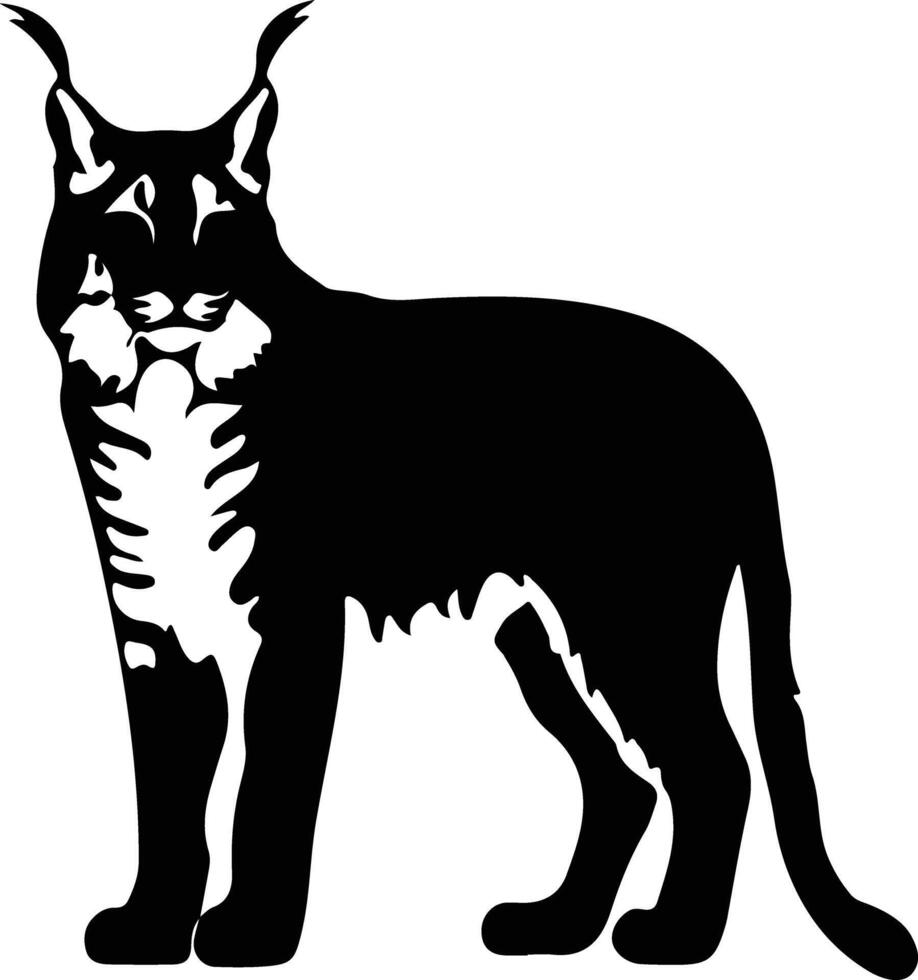 lynx black silhouette vector