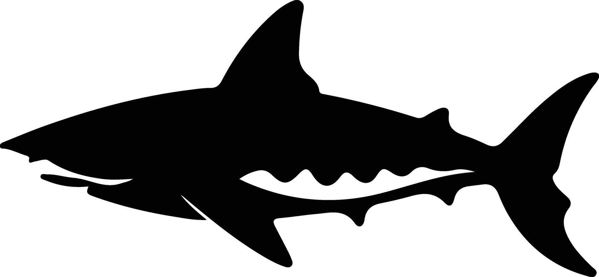luminous shark black silhouette vector