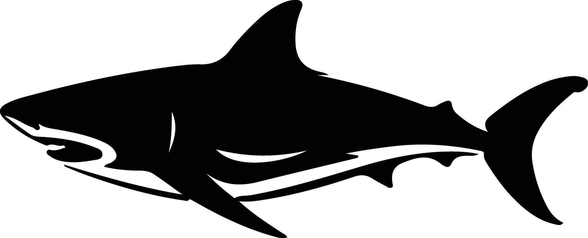 luminous shark black silhouette vector