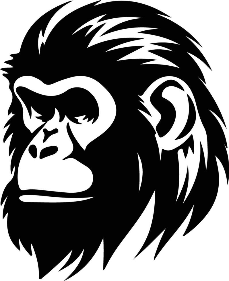 macaque black silhouette vector