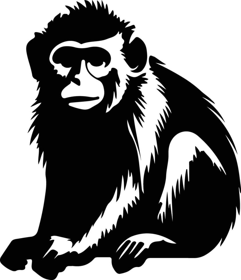 macaque black silhouette vector