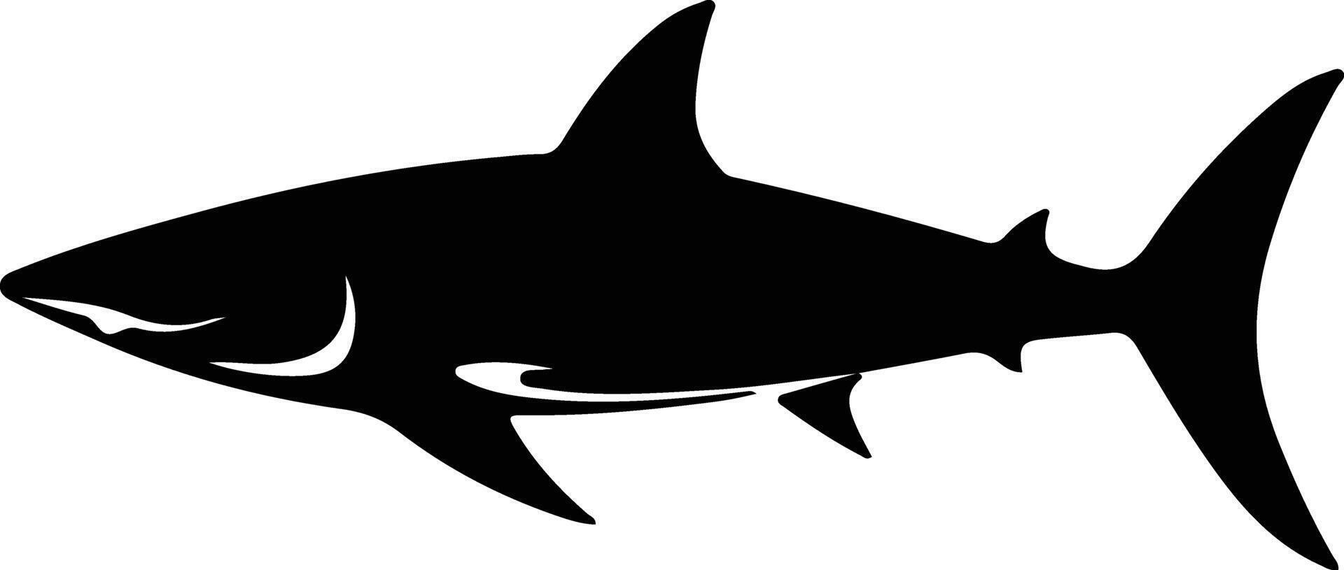mako shark black silhouette vector
