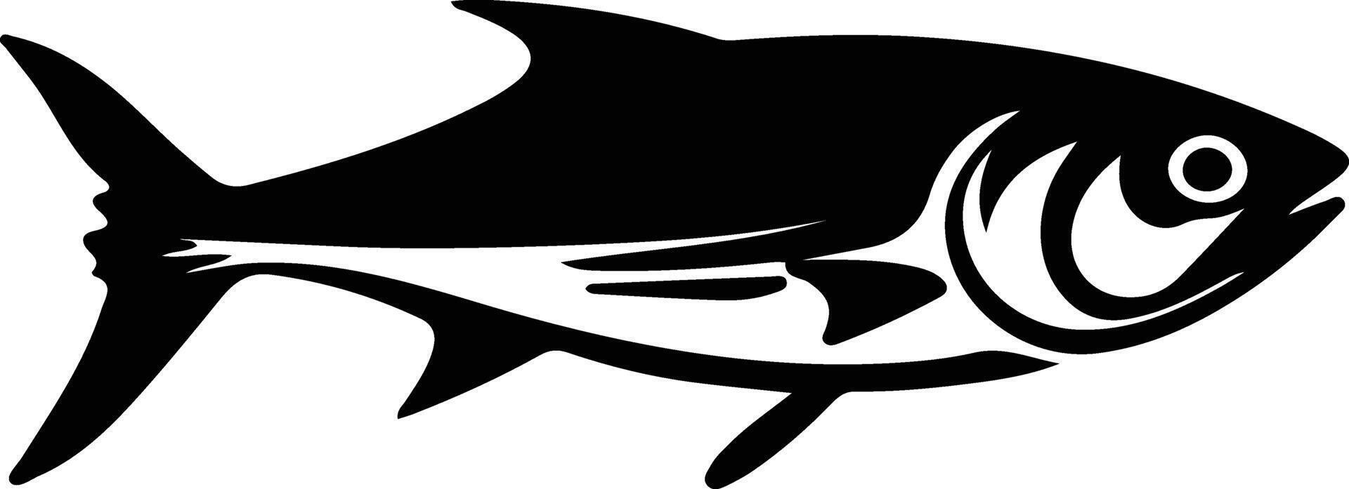 mackerel black silhouette vector