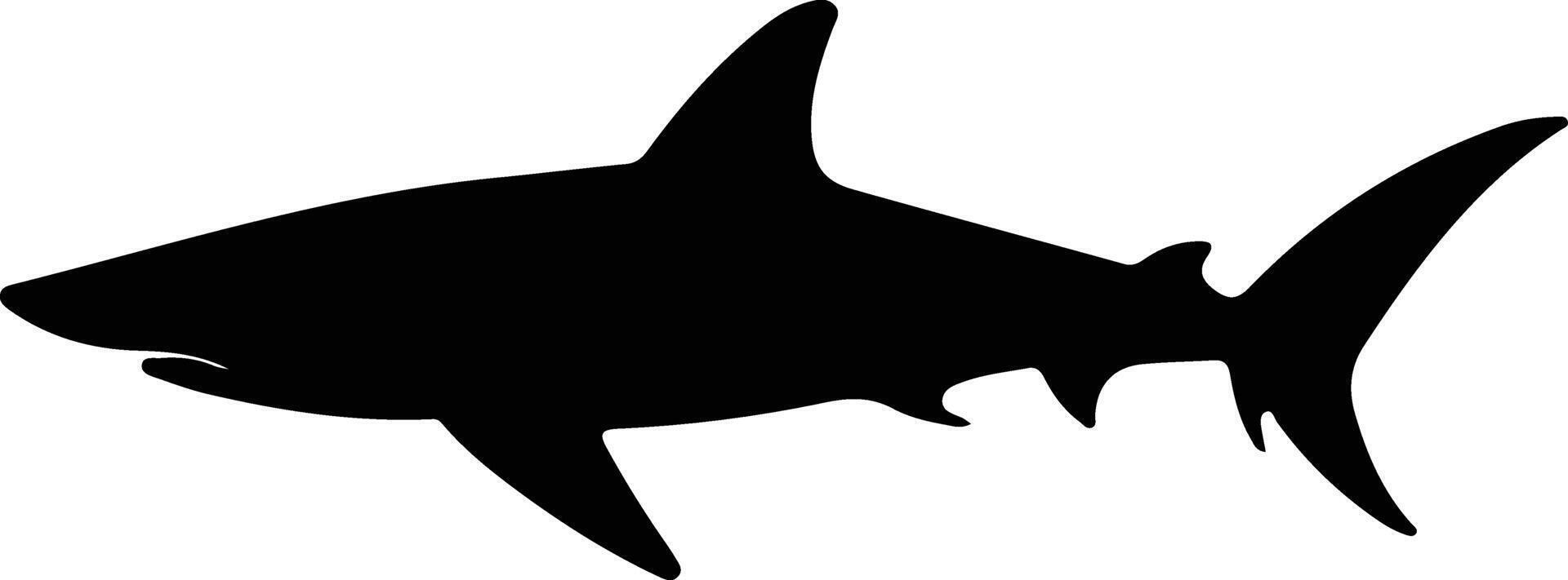 mako tiburón negro silueta vector