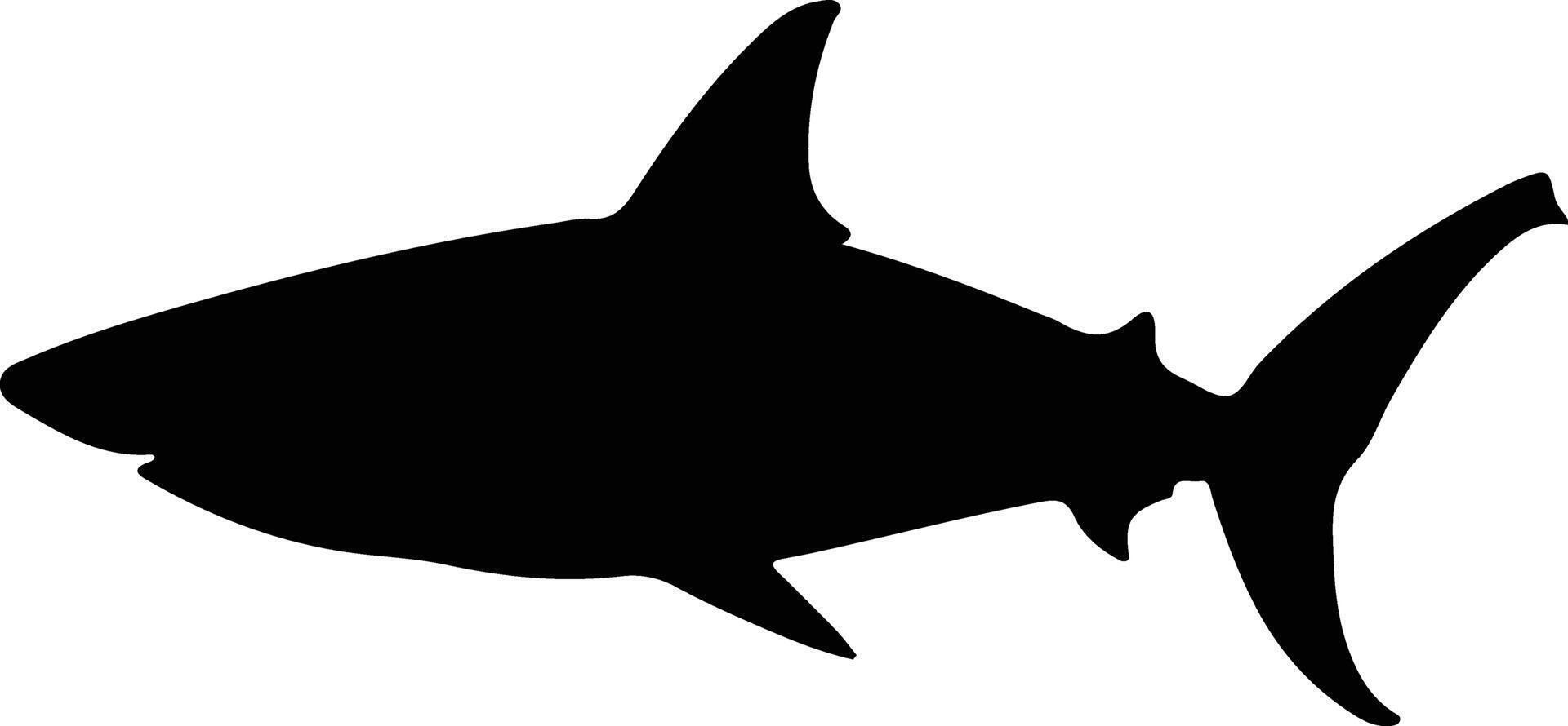 mako tiburón negro silueta vector