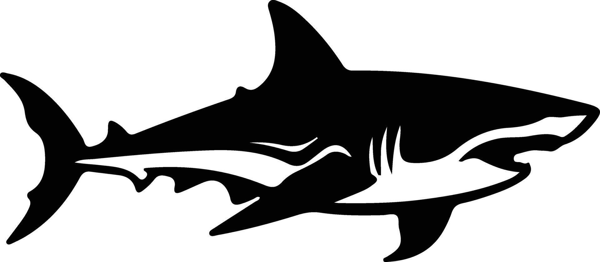 mako shark black silhouette vector