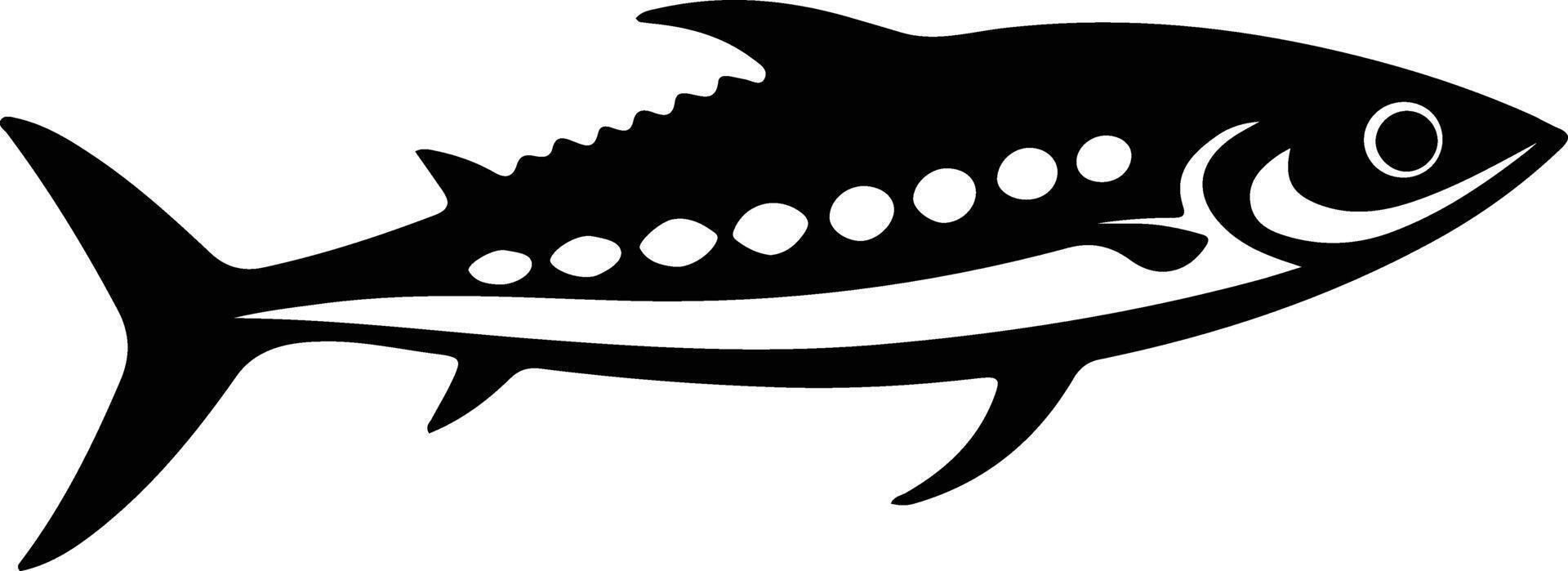 mackerel black silhouette vector