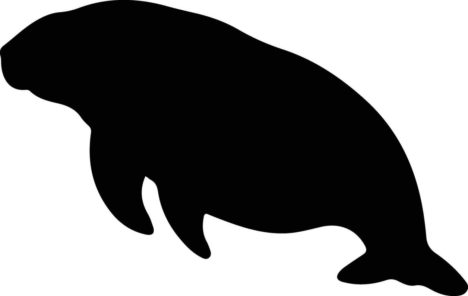 manatee black silhouette vector