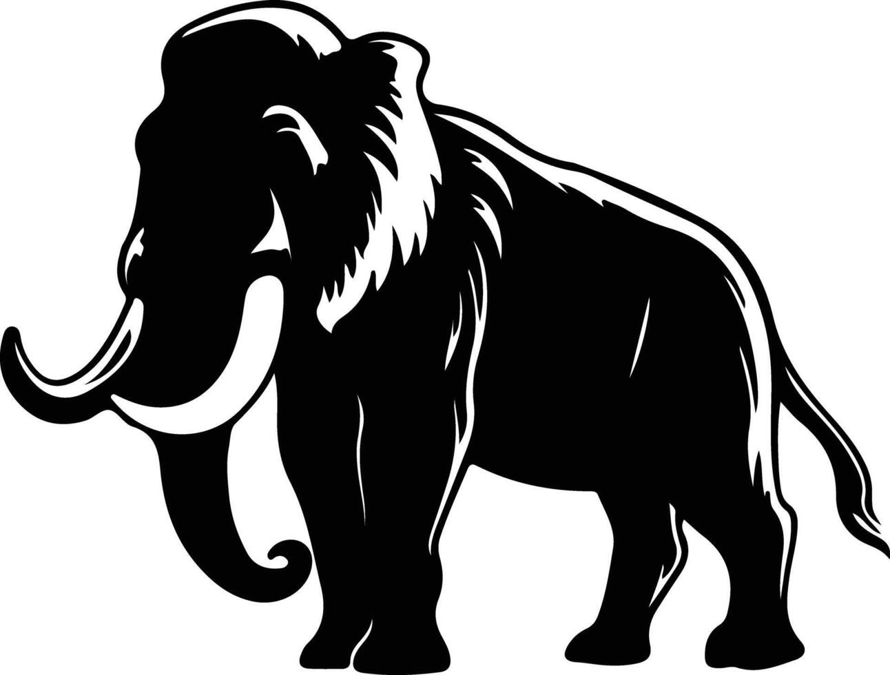 mammoth black silhouette vector
