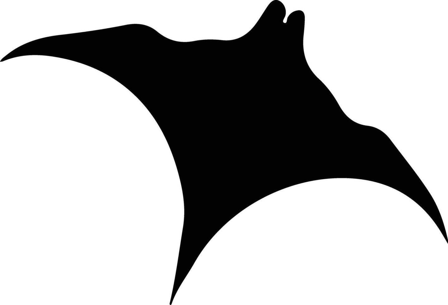 manta rayo negro silueta vector